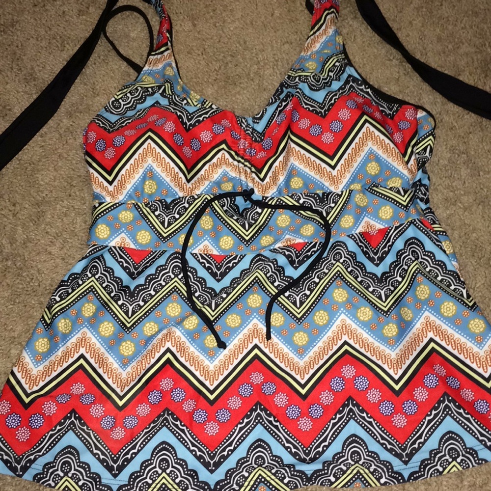 Top; two piece strapping bathing suit